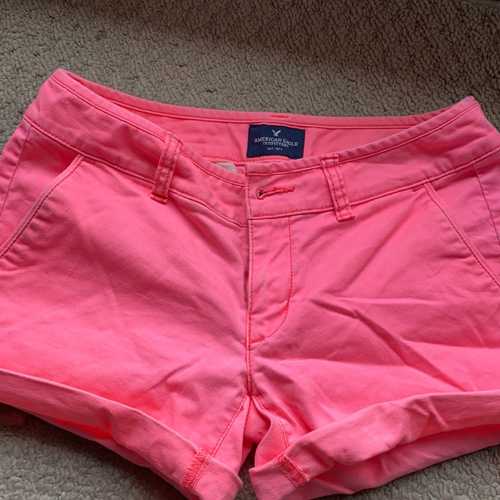Bright pink American eagle shorts